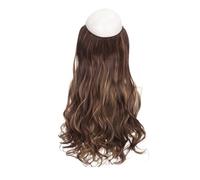 1pc Synthetic Hair Extensions No Clip In Artificial Natural Fake Hairpiece Blonde Red Black Curly Women's False Piece Extension(C106,22inches)