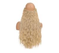 1pc Synthetic Hair Extensions No Clip In Artificial Natural Fake Hairpiece Blonde Red Black Curly Women's False Piece Extension(W107,22inches)