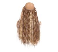 1pc Synthetic Hair Extensions No Clip In Artificial Natural Fake Hairpiece Blonde Red Black Curly Women's False Piece Extension(W108,22inches)