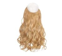 1pc Synthetic Hair Extensions No Clip In Artificial Natural Fake Hairpiece Blonde Red Black Curly Women's False Piece Extension(C105,22inches)