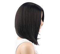 1pc Synthétique Ringal Perruque à cheveux noirs Perruques de cheveux moyen