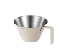 1Pc Tasses à expresso avec poignée, tasses à mesurer expresso en acier inoxydable avec bec en forme de V tasse à café avec échelle, 3.4oz/100ml-Accessoires de bar à café