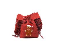 1PC toile de noël vin rouge sacs avec cordon de serrage, pochettes cadeaux sac de bonbons paquet poche sacs d'emballage pour noël anniversaire fiançailles fournitures de fête de mariage