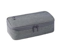 1PC Trousse À Crayons Grande Capacité À Fermeture Éclair avec Compartiment Multifonction en Toile Oxford pour Élèves Collège Étudiants Bureau Garçon Et Fille Adolescent (Gris)