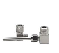 1pc tuyau à filetage mâle 6 8 10 12mm 1/8 "1/4" 3/8 "1/2" 304 SS coude en acier inoxydable Double virole raccords de tuyauterie connecteur(Pipe 18mm,1/2")