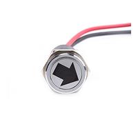 1PC Voyant LED 12V IP65 Étanche 14mm Trou de Montage Indicateur de Tableau de Bord Voyant D'Avertissement avec 20cm de Fil Rouge Bleu Vert Options (Tourner le signe de la lumière)