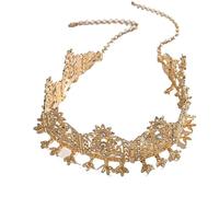 1pc Woman's Head Chain Gilded Bride Headdress Wedding Bride Hair Accessories Head Ornament pour les occasions spéciales et les festivals(Gold 1)