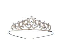 1pc Women Princess Crown Hair Accessory Simple Birthday Party Photography Jewelry Decoration Bar Mitzvah Headband pour Mariages(Golden)