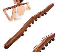 1PC Wood Therapy Massage Tools, 20 '' 8 perles massin rouleau Stick, rouleau en bois étanche à l'épreuve de l'humidité pour la mise en forme du corps, soulagement de la douleur musculaire, style.