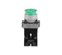 1pc XB2 22MM grande tête Type momentané bouton-poussoir interrupteur tête plate 1NC bouton-poussoir avec lumière LED Illuminat 220V 5A(Green LED)