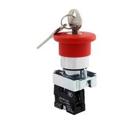 1Pc XB2BS142C Key Released 1N/C Red Emergency Stop Mushroom Push button Replace