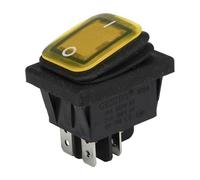 1pc yellow 12V Boat rocker switch KCD4-2X1N perforate 29 x 22 mm 4 pin ON - OFF