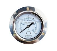 1pc YN60T 2.5" M14*1.5 Front Flange 60mm Stainless Steel Shell Shock- Proof Oil - Filled Pressure Gauge,back Mount Manometer(0-1.6Mpa)