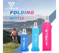 1pc150ml/250ml/500ml extérieur pliable Silicone morsure taille bouteille d'eau en cours d'exécution Camping randonnée voyage bouteille d'eau pratique dark blue-250ml