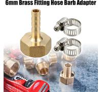 1pcs 1/4" Barbillon x 3/8" NPT Femelle Laiton Tuyau Raccord avec 2 Colliers