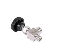 1PCS 1/8" 1/4" 3/8" 1/2" BSPT Femelle Mâle Angle Robinet À Pointeau Grue Coude 304 Inoxydable Contrôle De Débit Eau Gaz Huile 915 PSI(12)