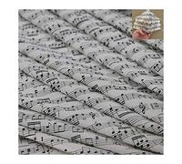 1pcs 100x110cm Musique Classique Blanc Noir Note Note Musicale En Coton Imprimé Tissu For Le Bricolage Couture Tissu Parti Décoration Sac