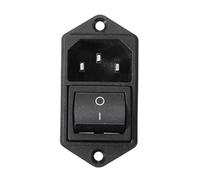 1Pcs 10A 250V 3Pin Iec320 C14 Inlet Module Plug Fuse With Switch Puissance Mâle - Noir