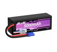 1PCS 11,1V 3S 5000mAh 80C Batterie LiPo avec connecteur en EC5 et étui, adaptée aux Voitures RC à l'échelle 1/8 et 1/10, aux véhicules Tout-Terrain, aux quadricoptères et aux Drones