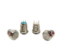 1pcs 12mm 2pins/3pins Momentary Flat Round Metal Push Button Switch Car Start Horn Speaker Bell Automatic Reset V015 NWPNLXEA(2 pins,MOMENTARY RESET_HIGH HEAD)