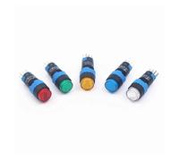 1Pcs 12mm Button Switch with Lamp 5 Pin NO+NC Self-lock/self-reset 6V 9V 12V 24V 220V LA12-11DN/11DZ NWPNLXEA(Blue,SELF-LOCK_AC 12V)