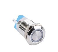 1PCS 12mm LED instantaneous metal button switch 3V 5V 6V12V 24V 220V self-recovery button automatic reset button NWPNLXEA(RED LED_36V)