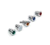 1pcs 12mm Metal Flat Round Indicator LED Lamp Signal Light Colourful Red Yellow Blue Green White NWPNLXEA(Green DC6V)