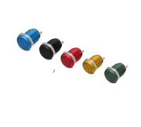 1pcs, 12mm Momentary High/Flat Round Oxidation Metal Push Button Switch Car Start Horn Speaker Bell Automatic Reset NWPNLXEA(Type2,HIGH HEAD_BLACK)