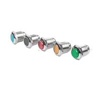 1pcs, 12mm Momentary High/Flat Round Oxidation Metal Push Button Switch Car Start Horn Speaker Bell Automatic Reset NWPNLXEA(Type1,HIGH HEAD_GREEN)