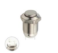 1pcs, 12mm Momentary High/Flat Round Oxidation Metal Push Button Switch Car Start Horn Speaker Bell Automatic Reset NWPNLXEA(No Color,HIGH HEAD_YELLOW)