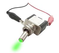 1PCS 12V 20A Auto Car Boat Truck Illuminated Led Toggle Switch Red Blue Green Yellow White(LED green)