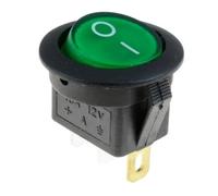 1PCS 12V/220V LED illuminuted rocker switch 20Apush button switch Car button light switch ON/OFF Round Rocker Switch Dash Boat NWPNLXEA(Green,220V)