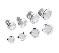 1PCS 15A 16/19/22/25mm Metal Push Button Switch Momentary Latching Car Engine Power Switch 3-6/12-24/220V silver 1NO NWPNLXEA(22mm(1NO),Self-Reset)