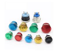 1pcs, 16/19/22mm High/Flat Round Metal Push Button Switch Self-reset Momentary Press Doorbell Control Colorful Waterproof IP65 NWPNLXEA(19mm,HIGH HEAD_GREEN)