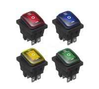 1PCS 16A 250VAC / 20A 125VAC 16A LED Lignt Rocker Toggle Switch Momentary Car Boat On-off-On 6PIN NWPNLXEA(Nero)