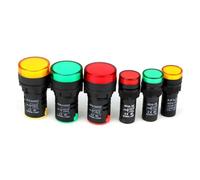 1pcs 16mm 22mm LED signal light ad16-22DS 16C opening indicator light/signal light/LED/indicator light 6v12v24v36v220v380v NWPNLXEA(Red,22MM_AC DC 380V)