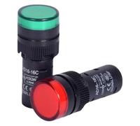 1pcs 16mm Panel Signal Power Led Indicator Light Blue Green Red White Yellow Lamp AC DC 12V 24V 220V AD16-16C NWPNLXEA(White LED,220V)
