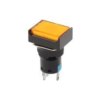 1PCS 16mm Push Button Switch 3 Pin 6 Pin Small Square&Round Self-Locking Self-Reset Start Up Switch 3A/250V Power Switch NWPNLXEA(Rectangle Yellow,3PIN_SELF-RESET_NO LIGHT)
