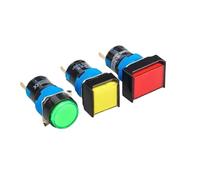 1pcs 16mm Red Switch LED Power Signal Plastic Indicator Light Red Green Yellow Blue White Rectangular Circular(Yellow,ROUND_36V_16MM)