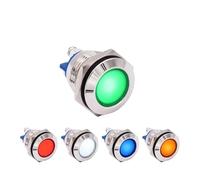 1pcs 16mm Waterproof Chrome Metal Indicator Light, 12V 24V 220V Red Green Blue White Amber Signal Light Screw Terminal(110-220V Yellow)