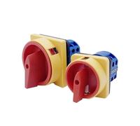 1pcs, 20A And 25A OFF-ON 4 Poles Disconnect Isolator Switches LW26GS CA10 48x48mm 64x64mm Padlock Rotary Cam Switch NWPNLXEA(20A 64x64mm panel)