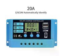 (1PCS 20A) Contrôleur de charge solaire MPPT 10A 20A 30A 12V/24V 50VDC, écran couleur pour batteries lithium/LiFePO4/GEL/plomb-acide