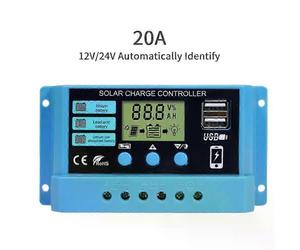 (1PCS 20A) Contrôleur de charge solaire MPPT 10A 20A 30A 12V/24V 50VDC, écran couleur pour batteries lithium/LiFePO4/GEL/plomb-acide