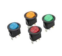 1pcs 20mm Led Switch 12V 220V Light Power Switch Car Button Lights ON/OFF 3pin Round Rocker Switch NWPNLXEA(Green,220V)