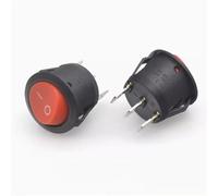 1pcs 20mm ON OFF Round Rocker Switch 6A/250VAC 10A 125VAC 2/3PIN Push Button Switch(Red 3P2T)