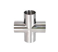 1pcs 22~85mm Pipe OD Butt Welding Cross 4 Ways Splitter SUS304 Fitting (80mm)