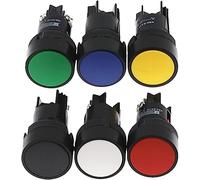 1pcs 22mm bouton poussoir momentané interrupteur rouge vert bleu jaune noir blanc NO/NC XB2-EA142 XB2-EA131 (Color : Red)(Red)