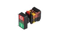 1PCS 22mm Double position button Start-stop Double button illuminated push button switch with lamp 24/220/380V control button NWPNLXEA(AS-22X25N,24V)