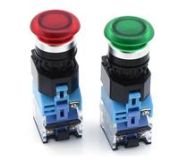 1pcs 22mm LA38-11mdz Silver Push Button Switch with Illuminated On/Off Momentary/Latching 220V 24V LED Indicator NWPNLXEA(LA38-11md-red,12V)