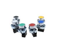 1PCS 22mm Momentary Reset Push Button Switch XB2 Flat Screws Red/Yellow/Green/Blue/Black/White NWPNLXEA(Blau)